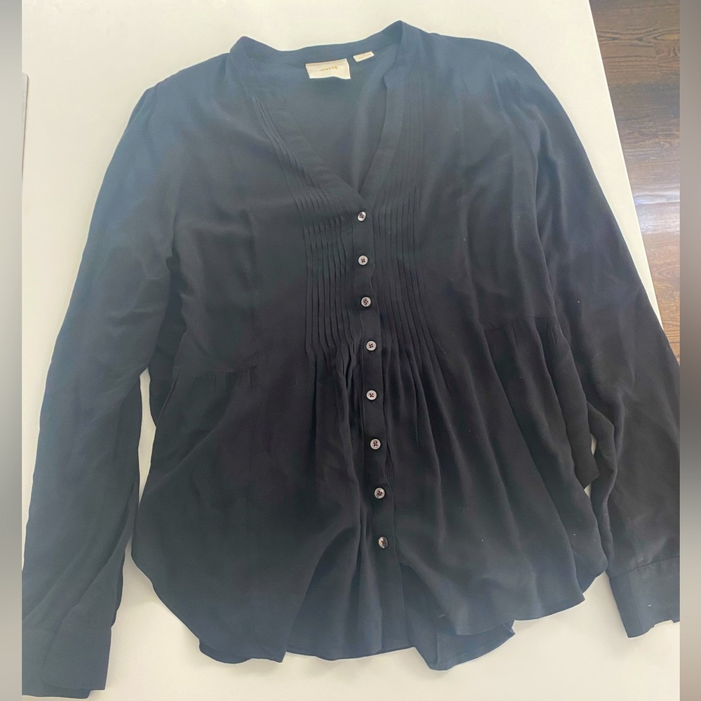 Maeve size 12 black button down blouse